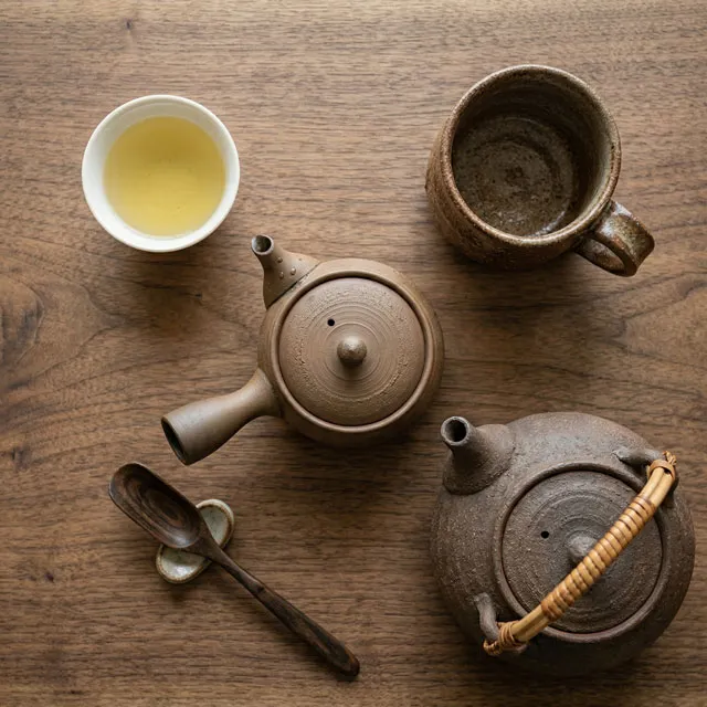 玉露用小ぶり茶碗・急須・ほうじ茶用土瓶など種類別の茶器セット
