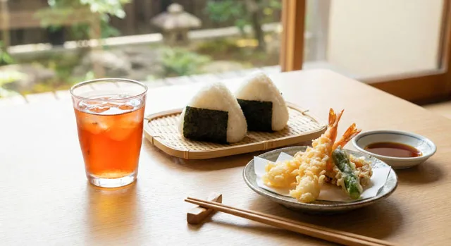 おにぎりと和紅茶