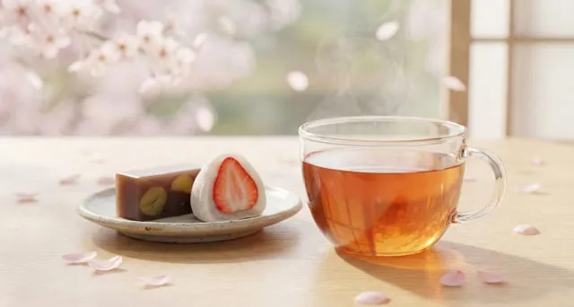 和菓子と和紅茶