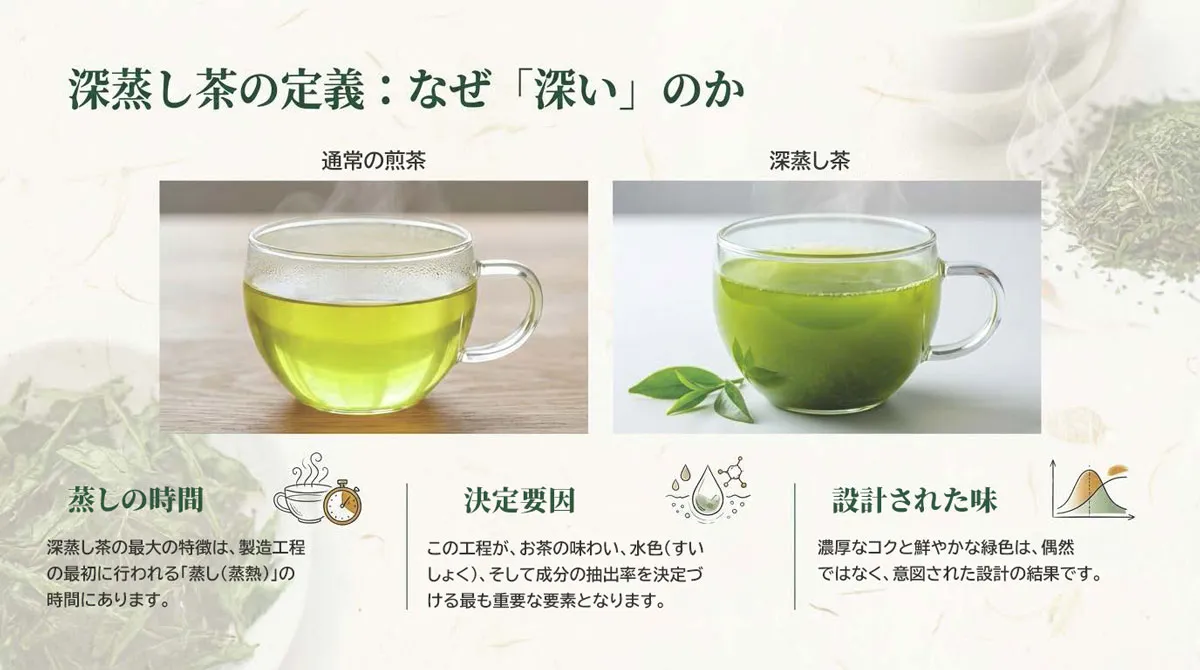 深蒸し茶と通常の煎茶の定義の違い