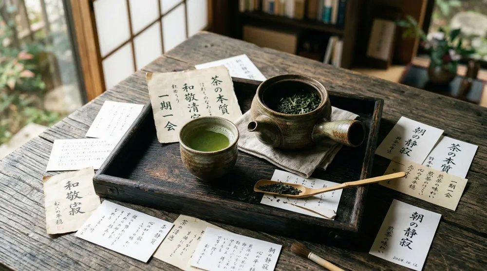 湯呑と急須とメモ